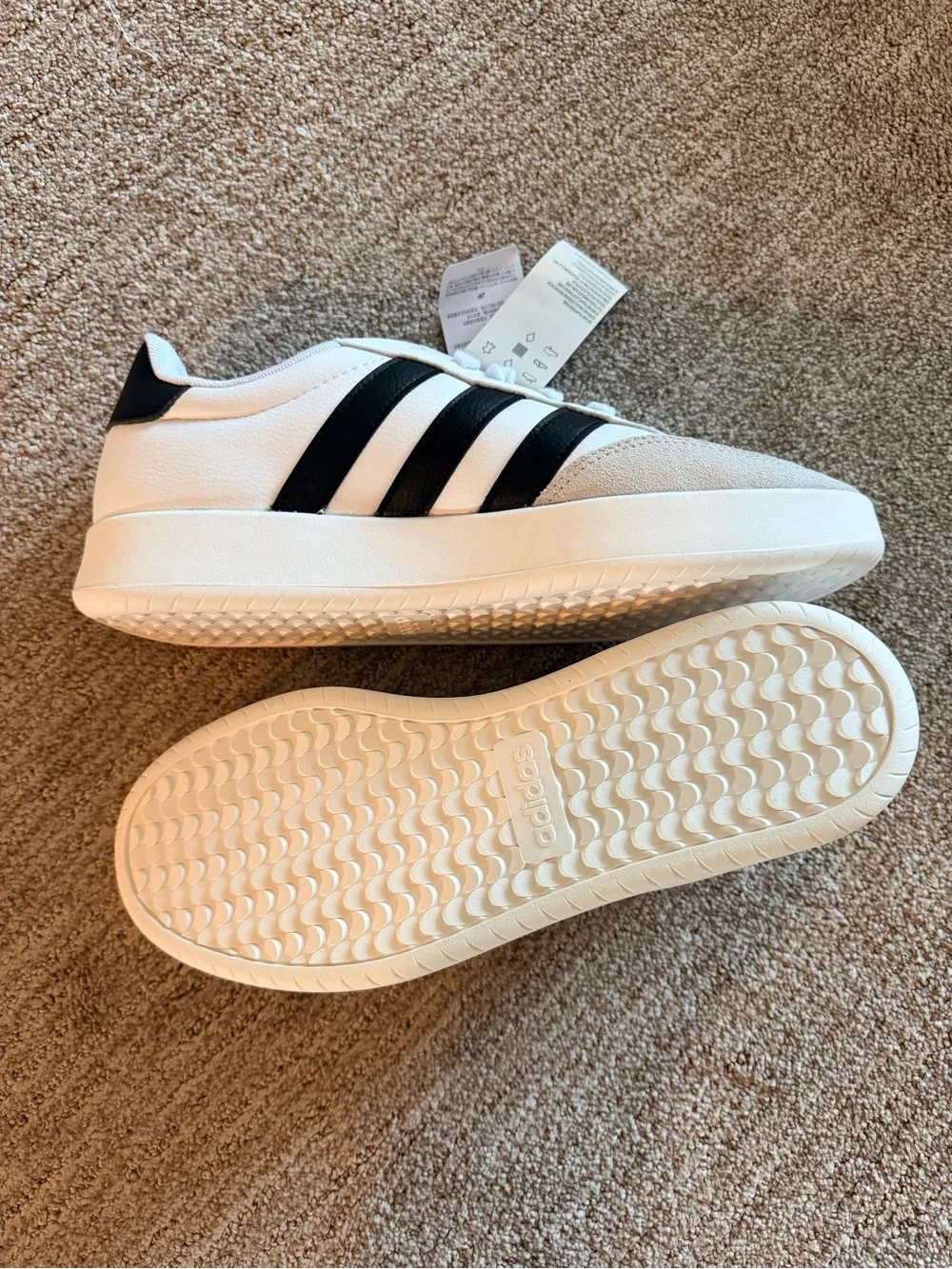 Adidas Barreda White and Black Low-Profile Sneakers